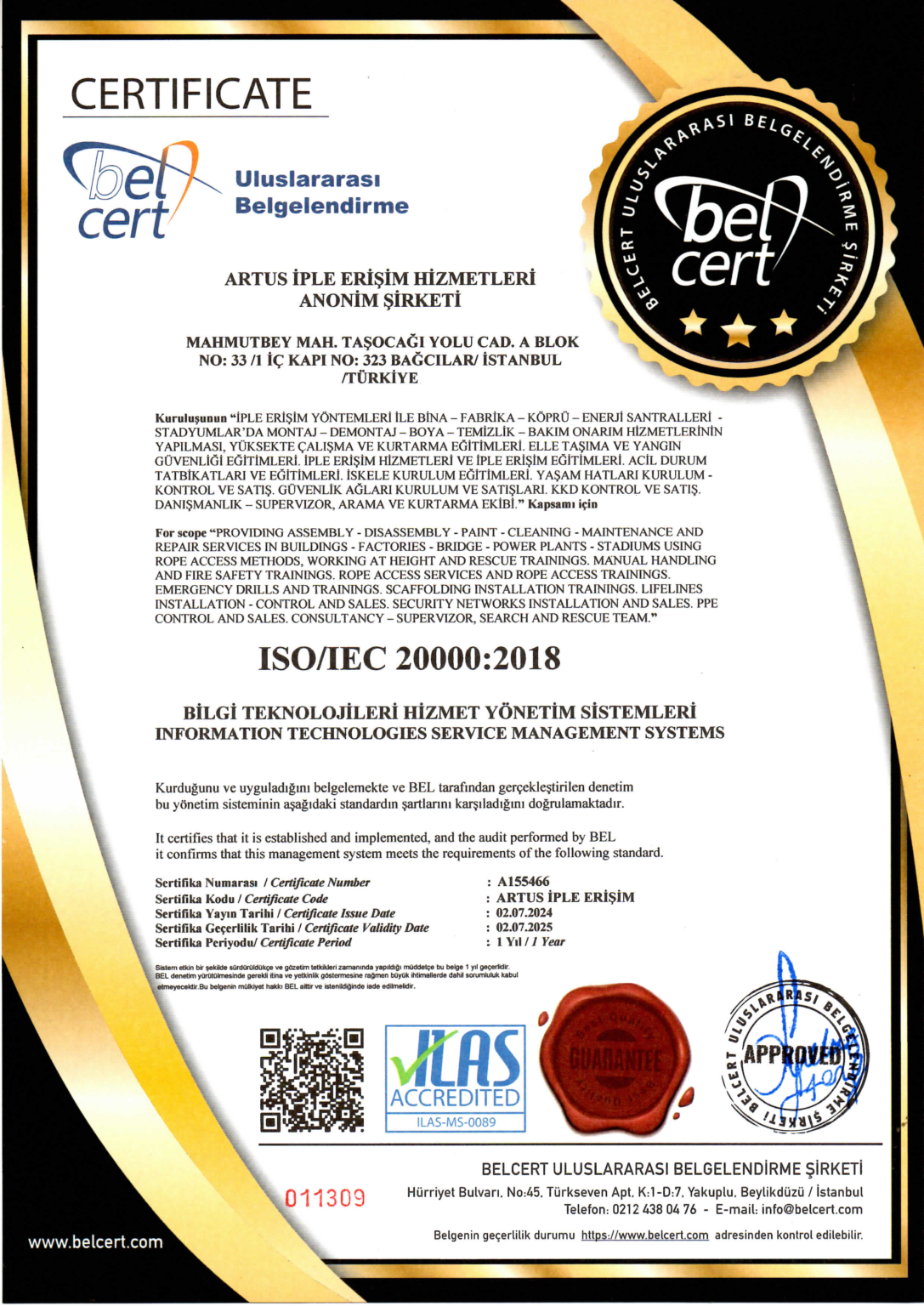 certificate-uluslararasi-belgelendirme-artus-iple-erisim-hizmetleri-anonim-sirketi